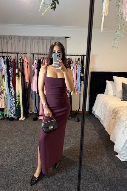 bec and bridge burgundy dress Bec & Bridge Caroline Long Sleeve Midi Dress Burgundy Size 8