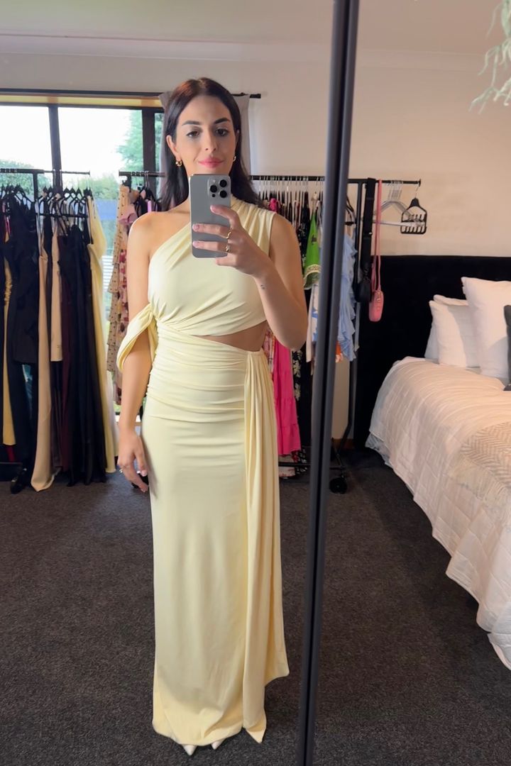 P.L.T Ruched Aysm Dress