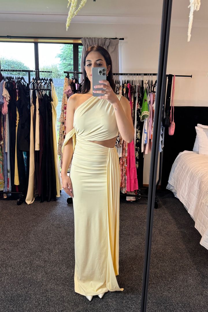 P.L.T Ruched Aysm Dress