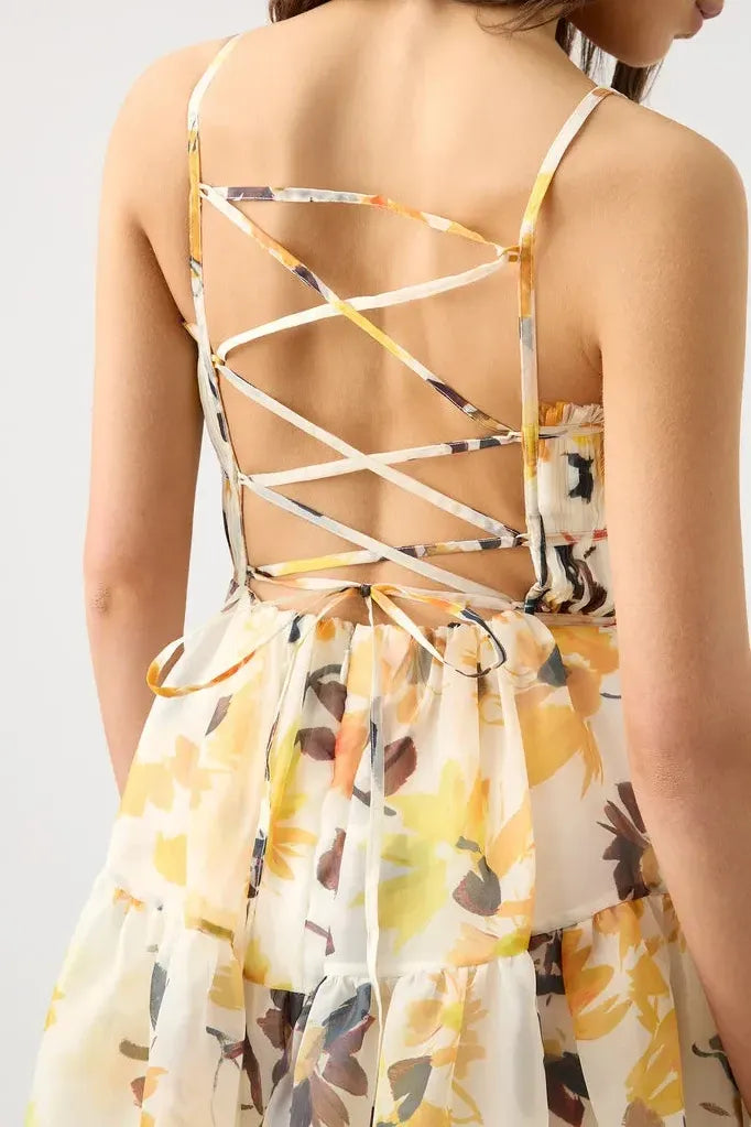 Aje Botanica Cross Midi Dress