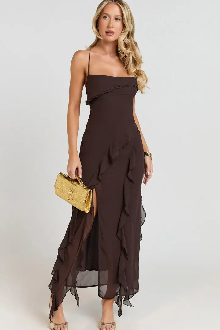 Connie Ruffle Midi Dress