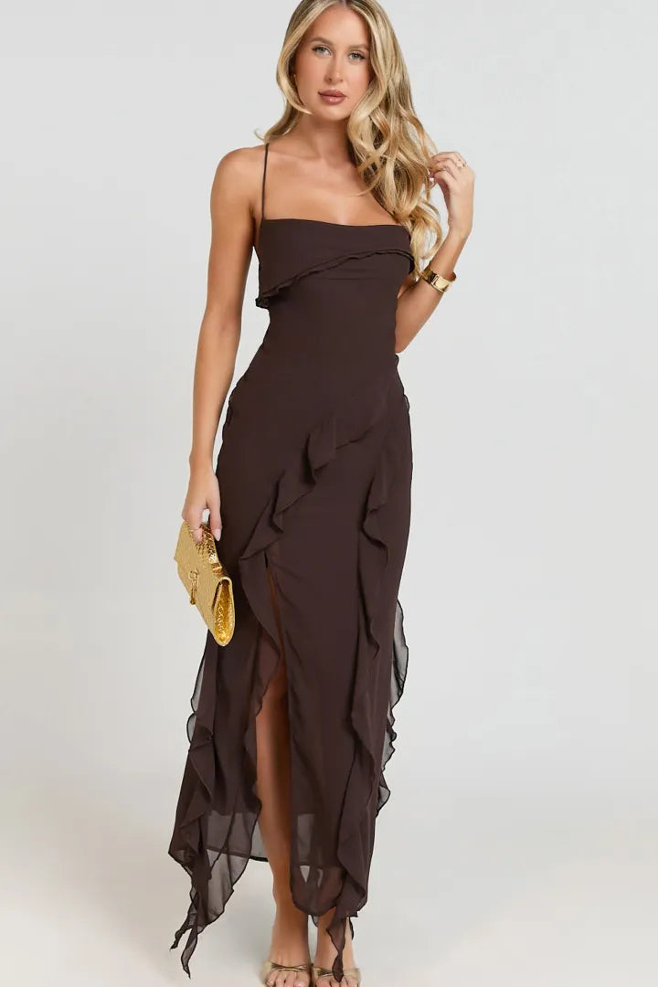 Connie Ruffle Midi Dress