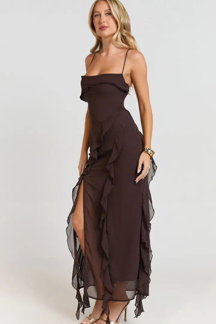 Connie Ruffle Midi Dress