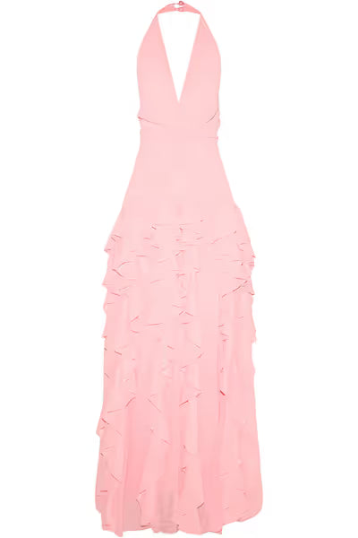 PLT Ruched Frill Maxi Dress